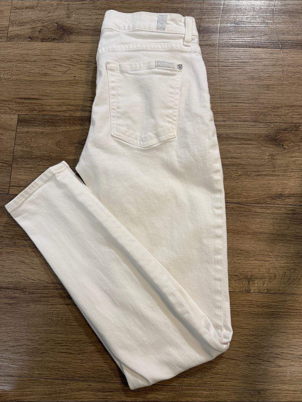 7 For All Mankind White Skinny Jeans size 28